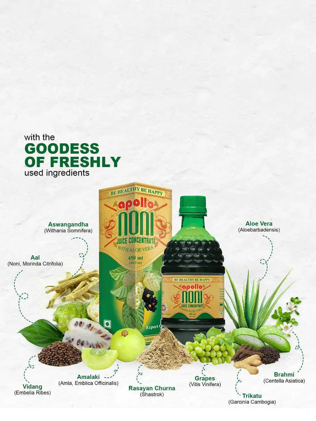 Buy Apollo noni Juice Concentrate with Aloevera - 450 ml - Herbal  Supplements for Unisex 32063754 | Myntra
