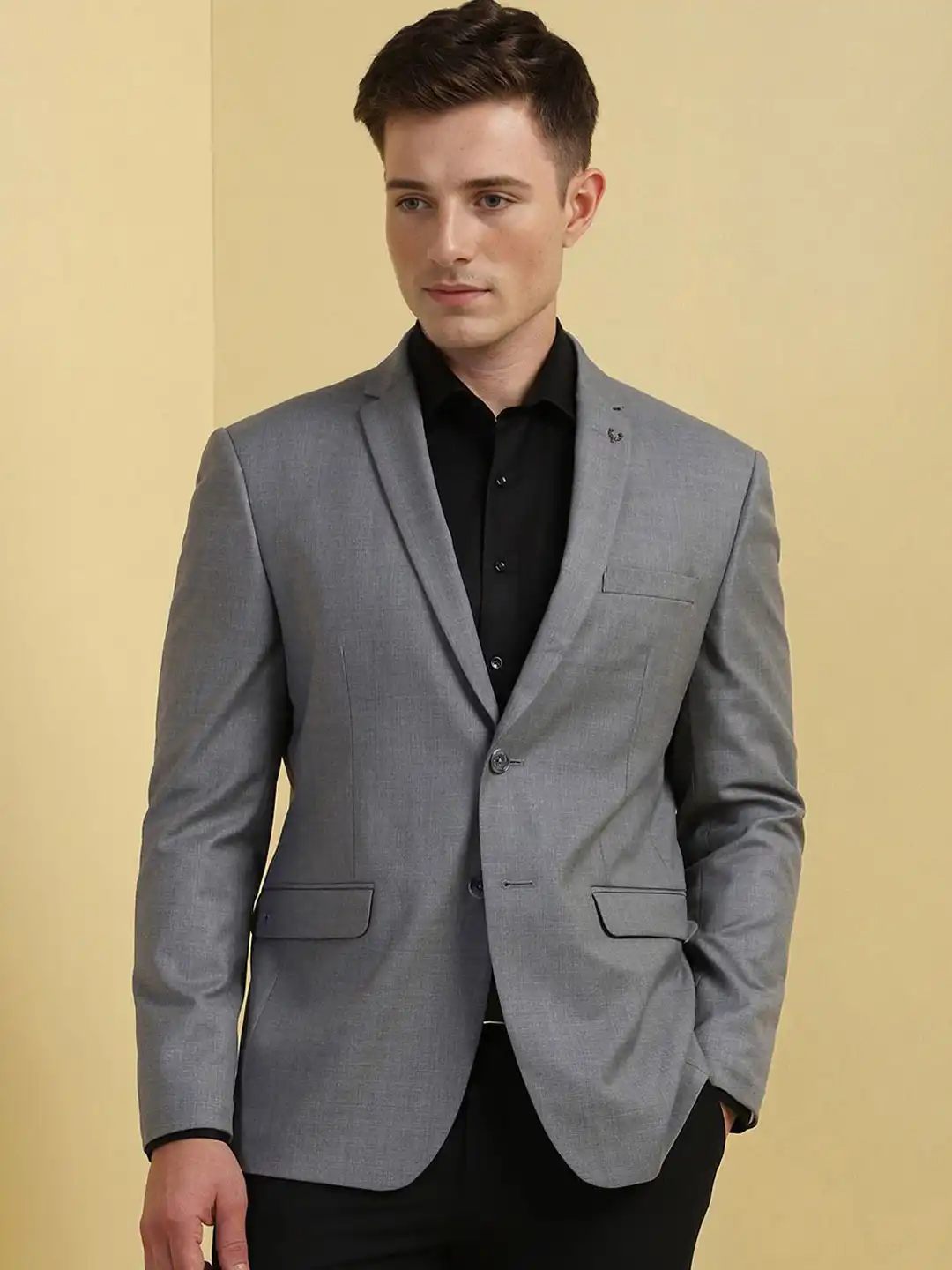 Buy Allen Solly Notched Lapel Long Sleeves Single-Breasted Slim