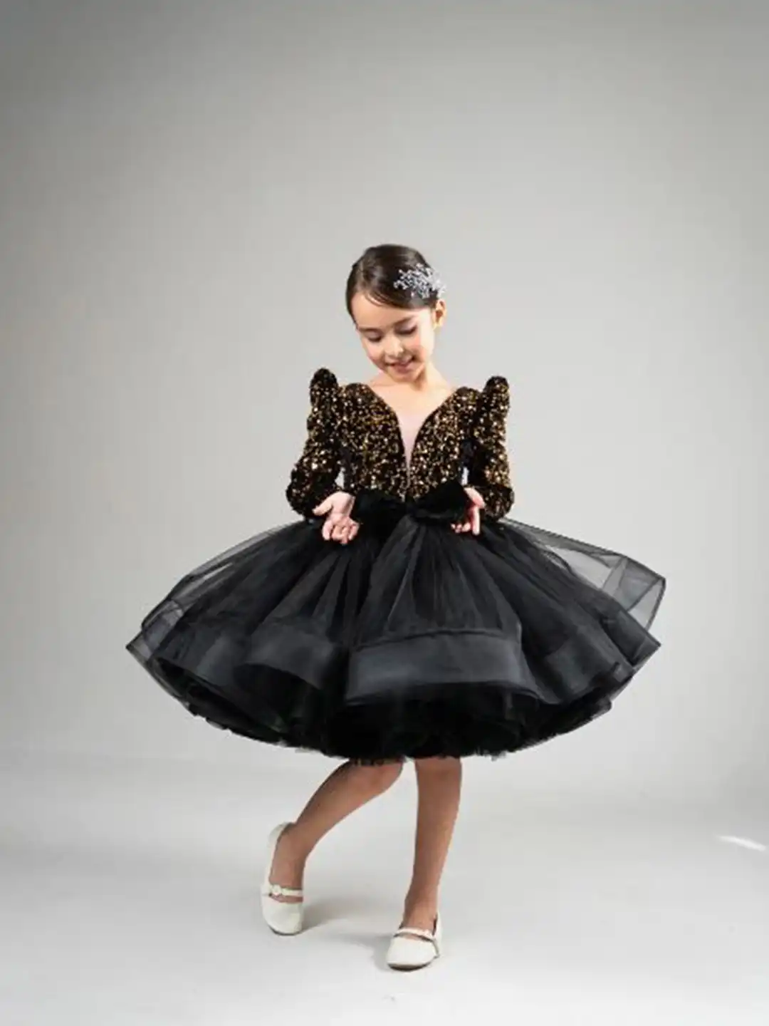 knee length balloon dress Buy First Little Smile Girls Embellished - Dresses for Girls 32107215 Black dress