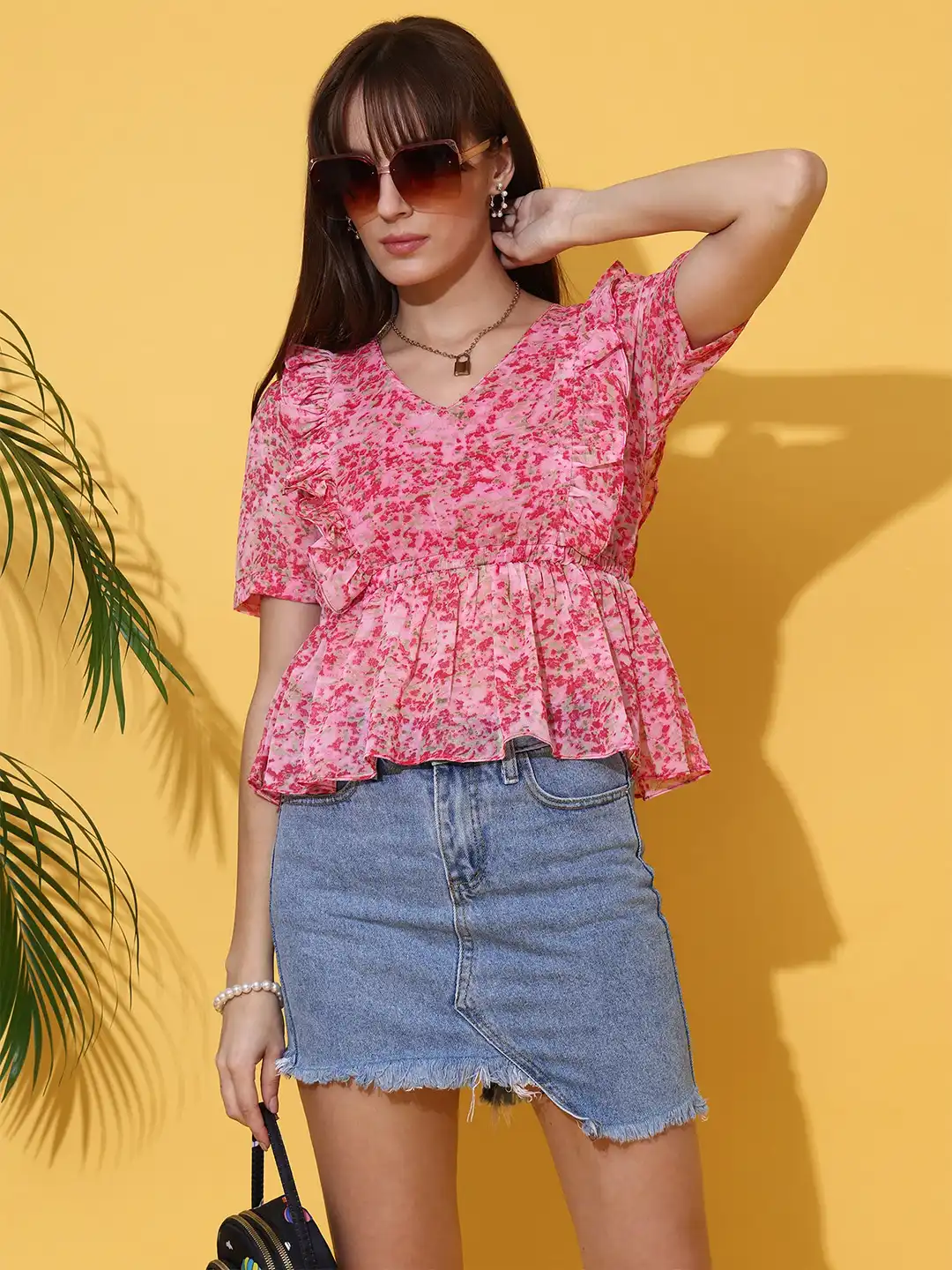 Buy SHEETAL Associates Floral Print Peplum Top - Tops for Women