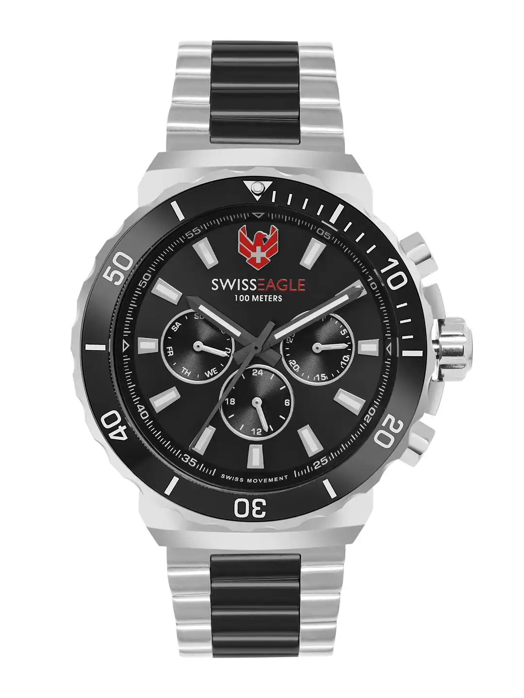 Buy Swiss Eagle Men Dial & Stainless Steel Bracelet Style Straps