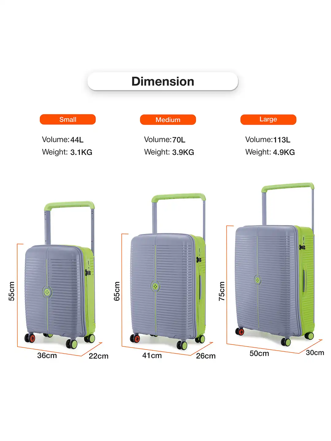 Buy Nasher Miles Unisex Dubai Polypropylene Set of 3 S/M/L Trolley