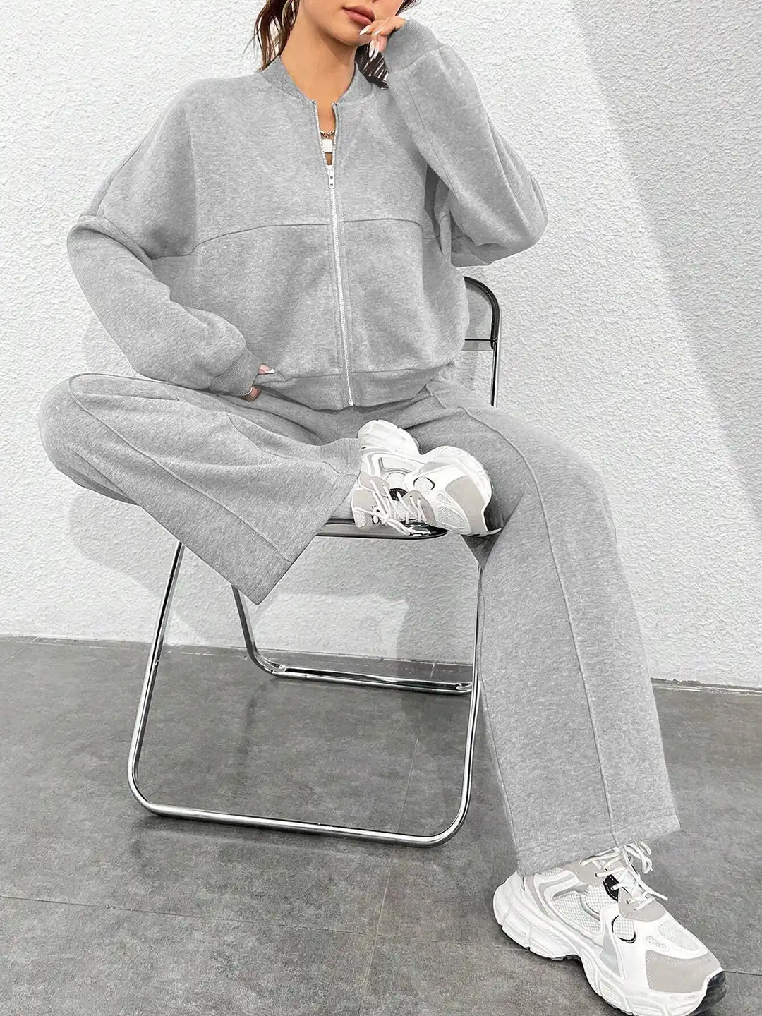 Buy Stylecast X Slyck Mandarin Collar Sweatshirt With Trouser - Co