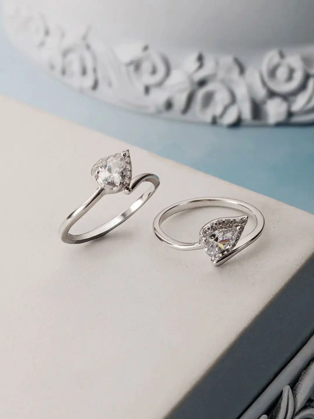 Buy SARAF SILVERETZ 925 Sterling Silver-Plated American Diamond