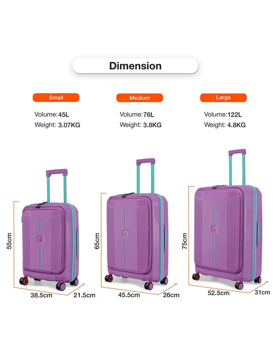 Buy Nasher Miles Set of 2 Purple Blue Alexandria Hardside Luggage