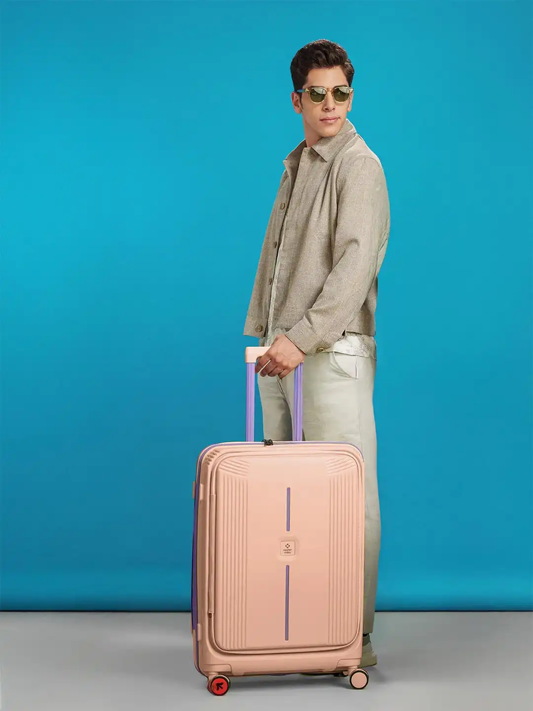 Buy Nasher Miles Alexandria Polypropylene Large Peach Grey Trolley