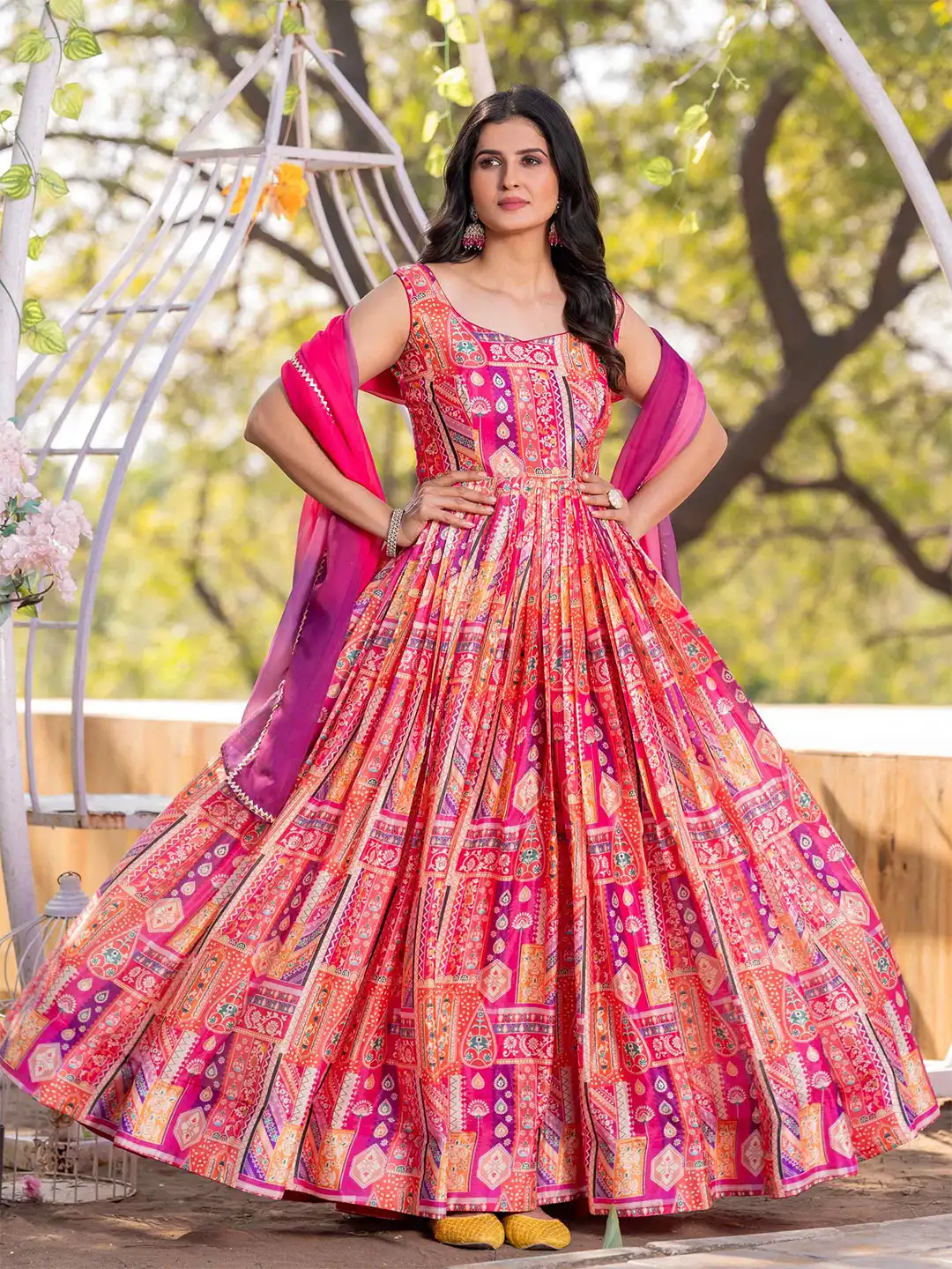 dupatta dresses for ladies Buy TextileNow Women Printed Fit and Flare Maxi Dress With - Ethnic Women 32420968 plp-52179
