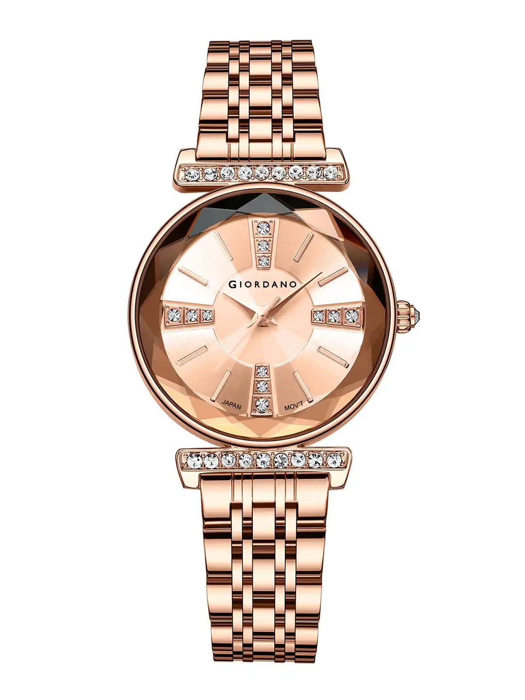 Buy GIORDANO Women Embellished Dial & Stainless Steel Straps