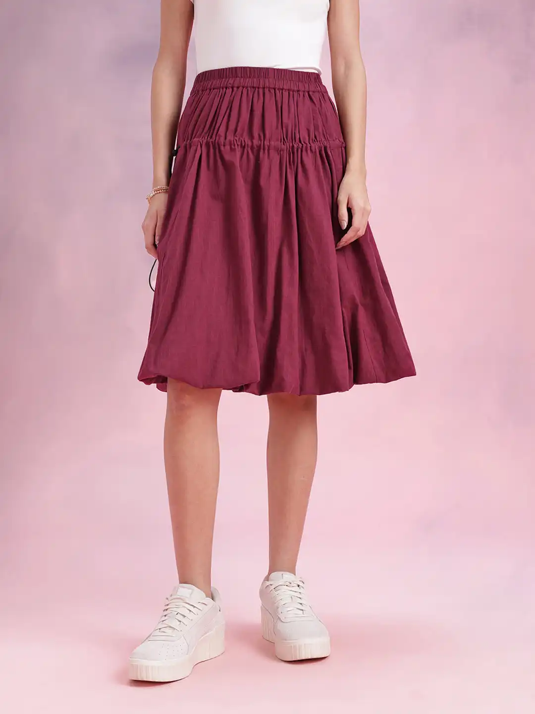 Buy DressBerry Toggle Fastening Ruched Balloon Skirt - Skirts for