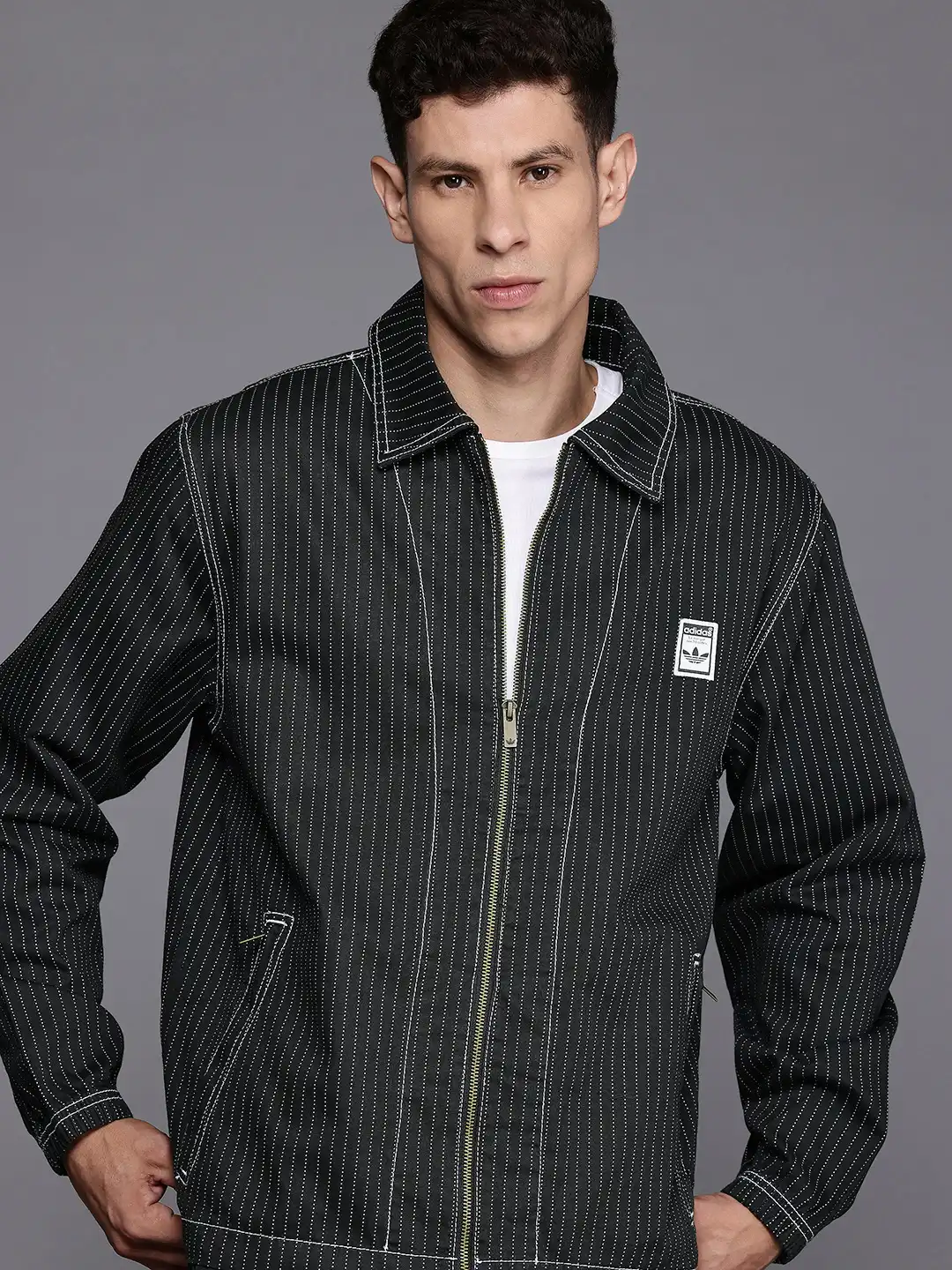 Buy ADIDAS Originals Striped Paneled Wabash Nylon Coach Tailored