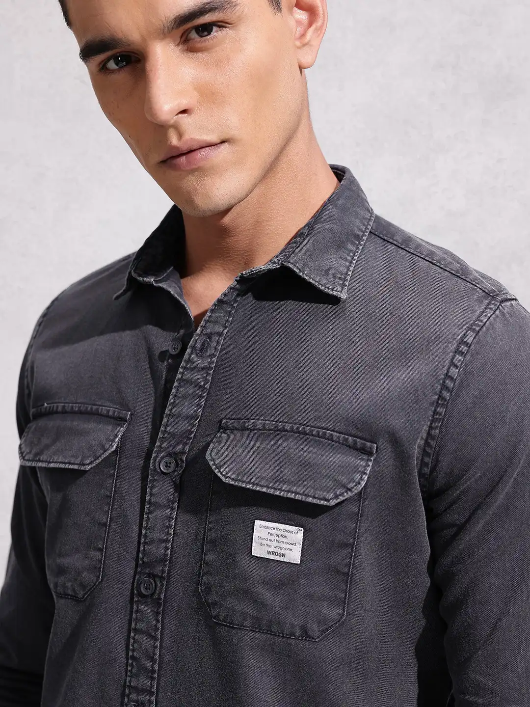 【専用】Ryuowens様 Buy WROGN Pure Cotton Denim Shirt - Shirts for Men 33009107 | Myntra