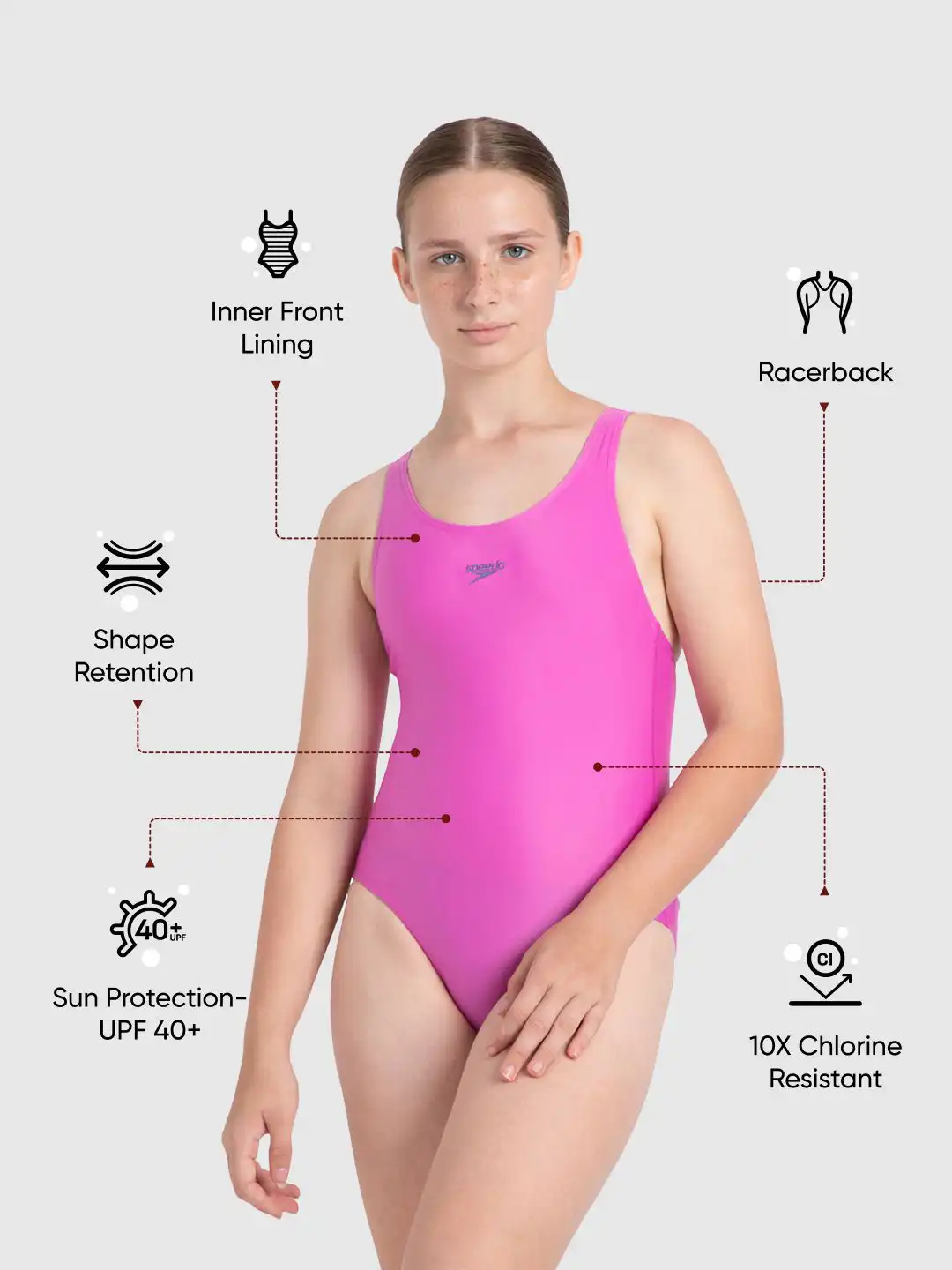 Buy Speedo Girl's Endura Brite Lycra Racerback One Piece Swimuit