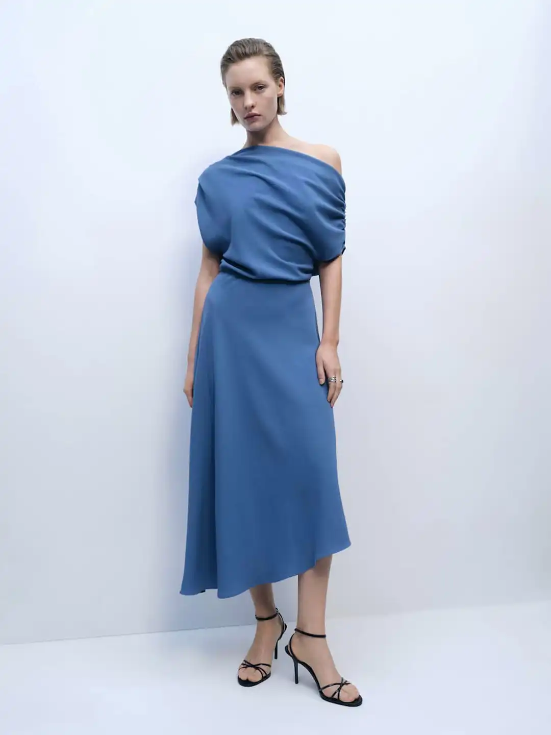 mango pleated asymmetric dress Asymmetrical pleated dress – Shaws