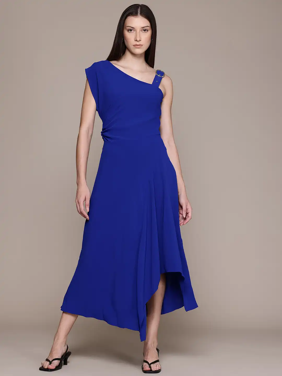 light blue maxi dress for wedding Sky Blue Rustic Thigh Split Beach Wedding Gown with Court Train,MW281