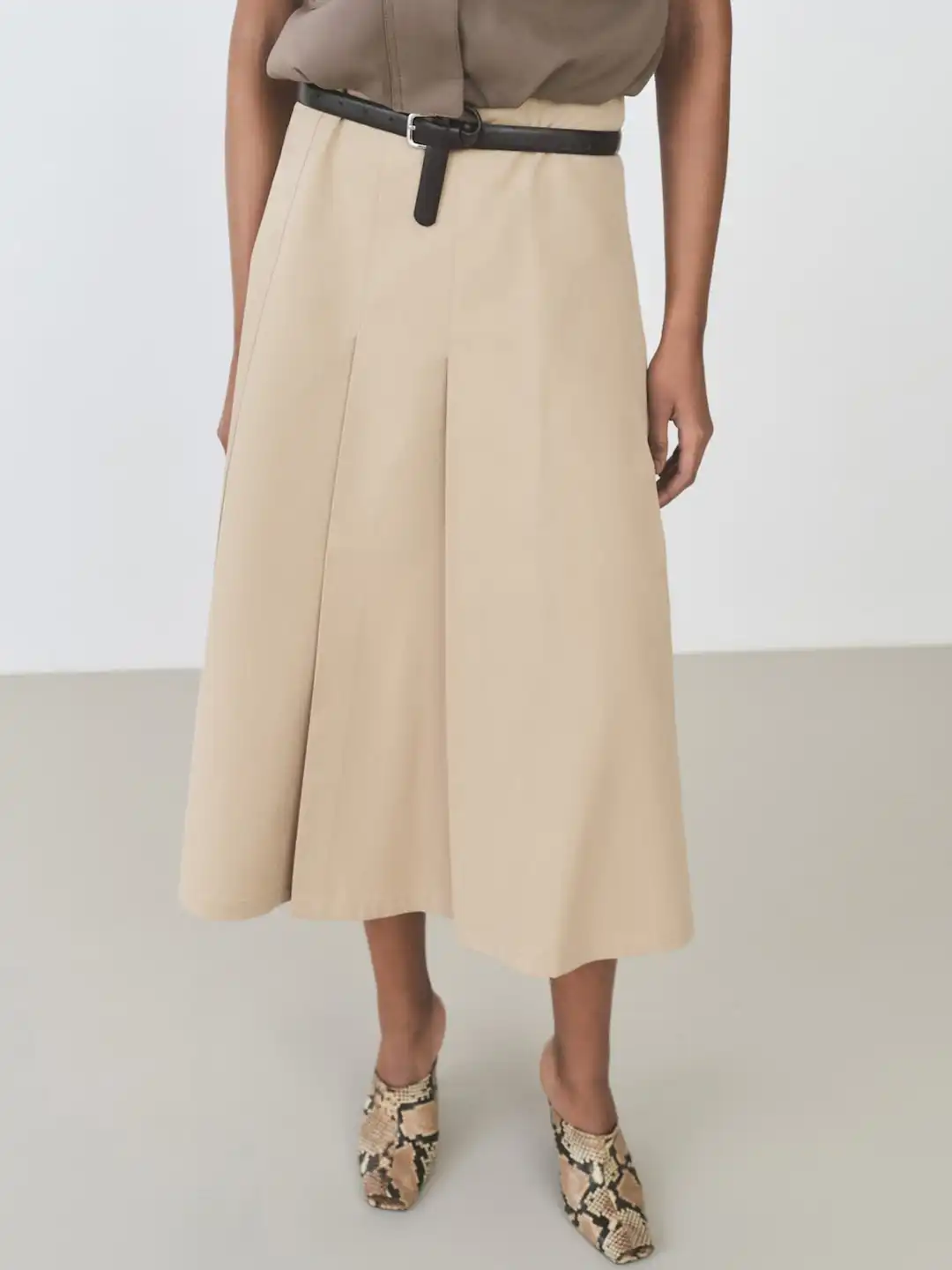 Buy MANGO Pure Cotton Darted Flared Midi Skirt - Skirts for Women
