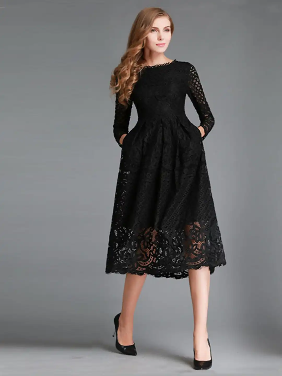 Buy bebe Lace Fit & Flare Midi Dress - Dresses for Women 33508430 | Myntra Buy bebe Lace Fit & Flare Midi Dress - Dresses for Women 33508430 | Myntra