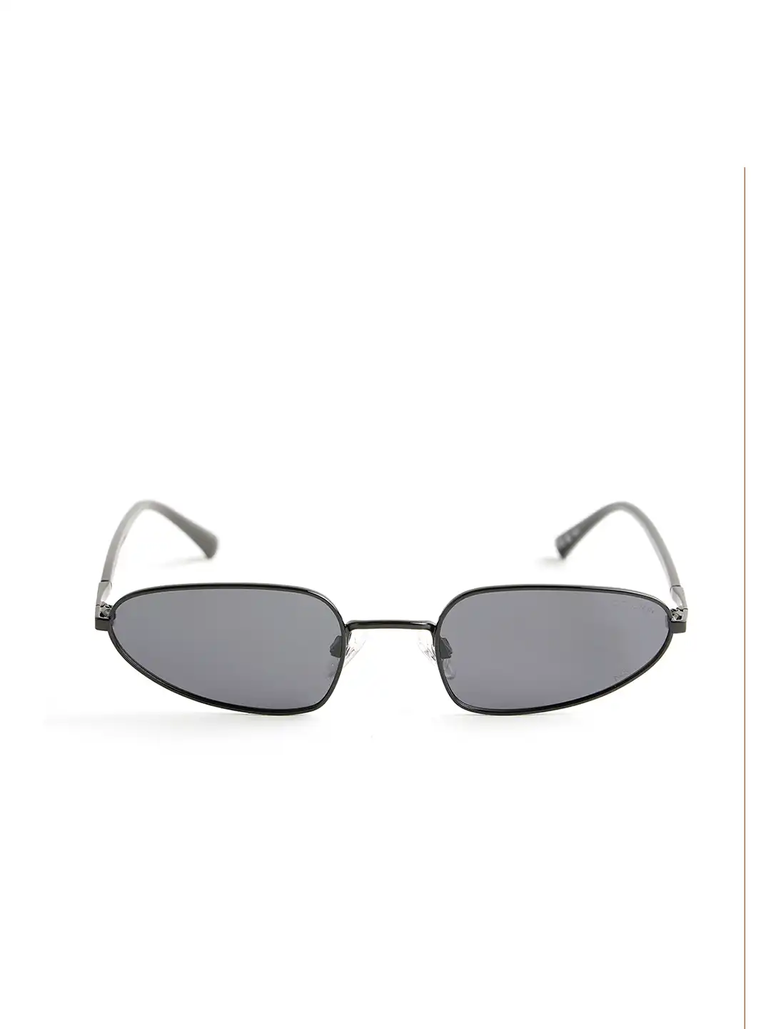 Buy OPIUM Women Black Oval Polarised and UV Protected Lens Metal