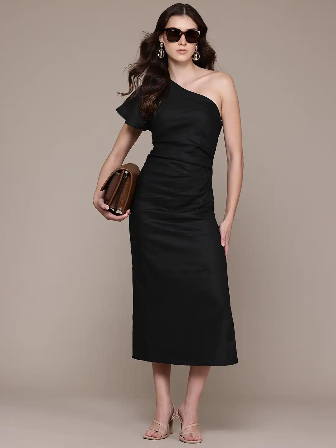 mango ladies dresses Buy One Shoulder Pure Linen Midi Dress - for Women 33727976 celtic wedding ceremony