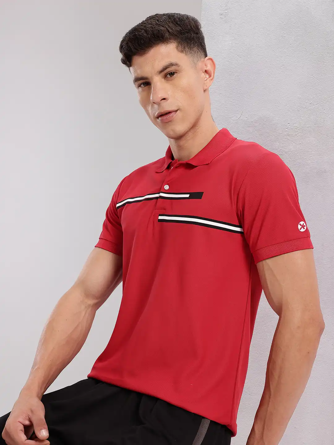 Buy HRX by Hrithik Roshan Men Striped Polo Collar T-shirt