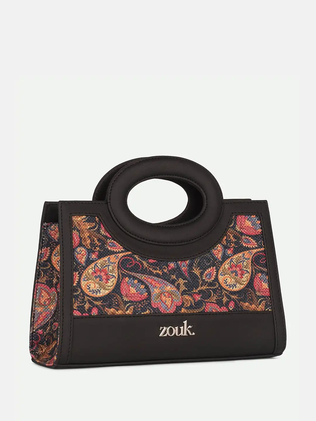 Buy Alt by Zouk Zoe Paisley Printed Structured Jute Sling Bag