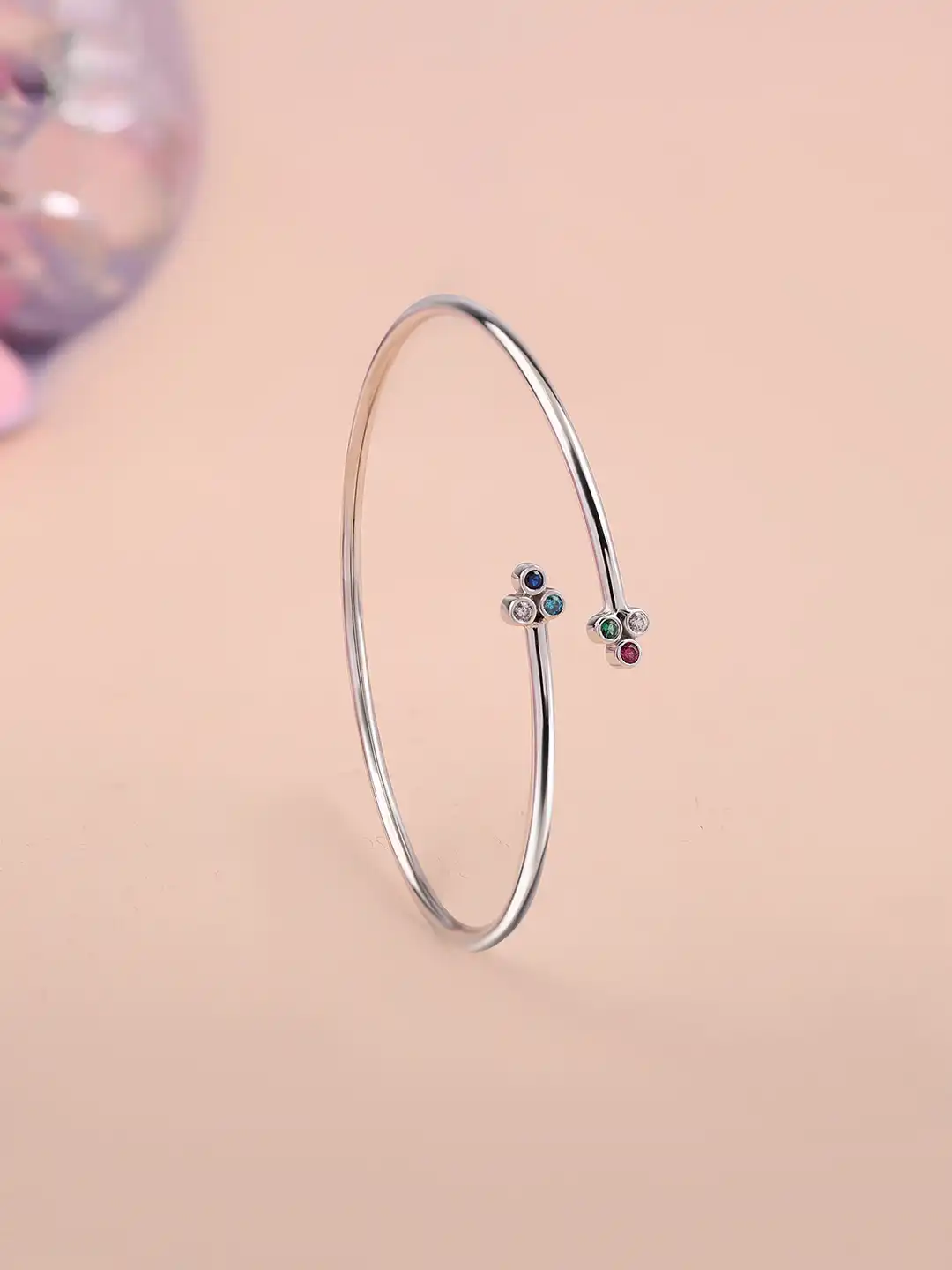 Buy Ornate Jewels 925 Silver Multi Stone Lollipop Flexible Bangle