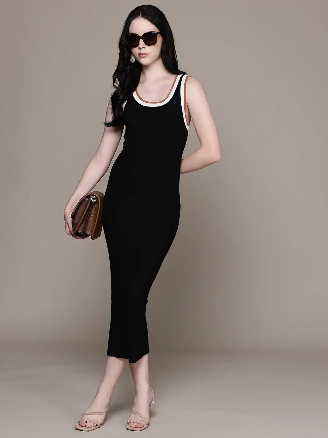 Buy MANGO Scoop Neck Sleeveless Knitted Bodycon Midi Dress wit Contrasting Details - Dresses for Women 34354545 | Myntra Buy MANGO Scoop Neck Sleeveless Knitted Bodycon Midi Dress wit Contrasting Details - Dresses for Women 34354545 | Myntra