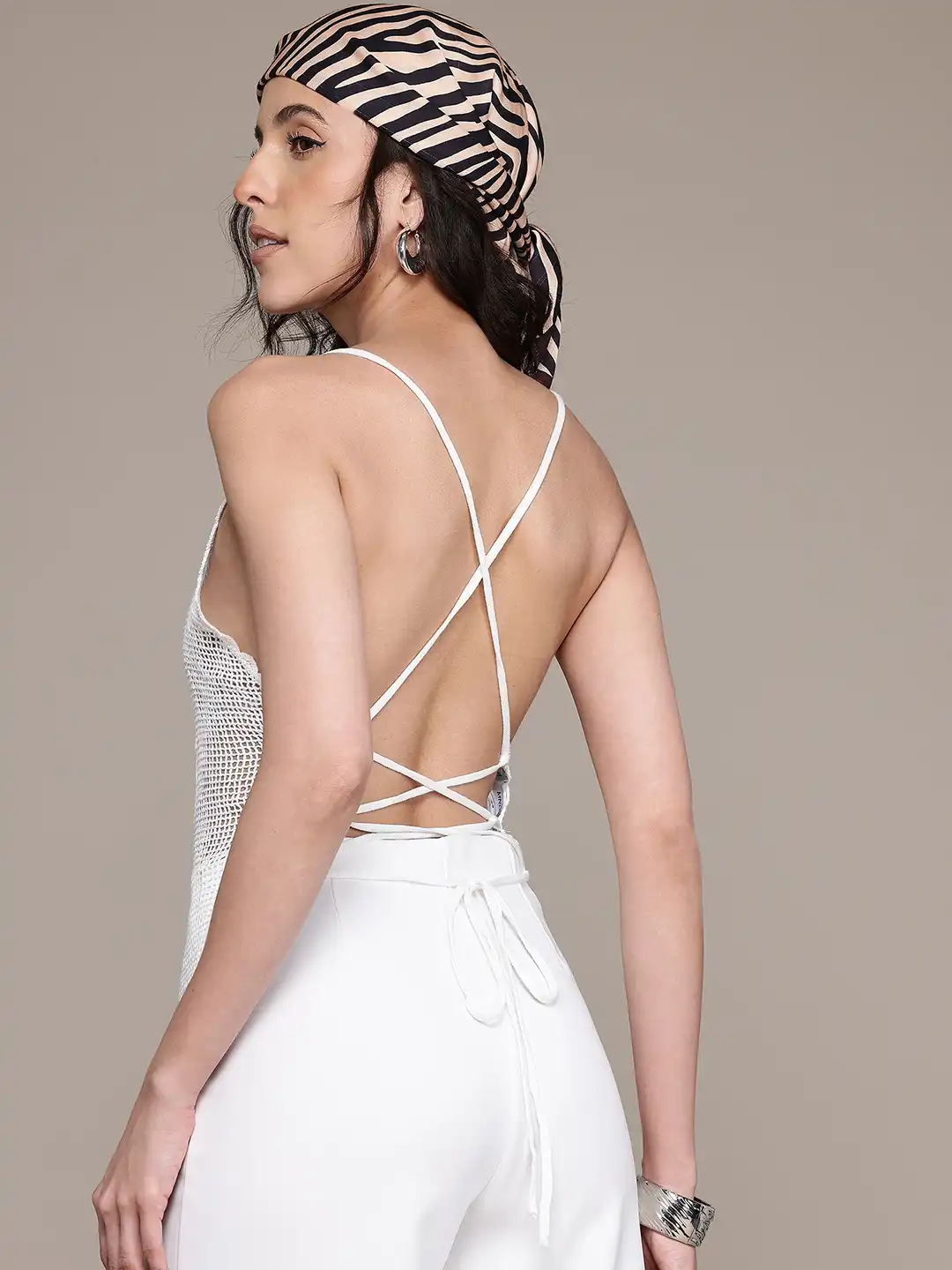 Buy MANGO Sheer Crochet Open Back Top - Tops for Women 34383392