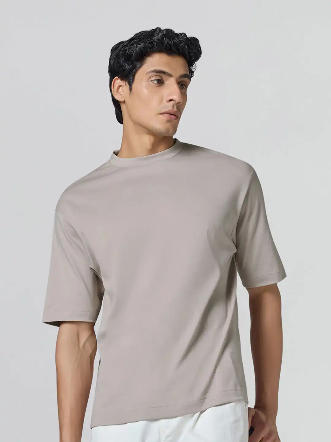 Buy XYXX Men Solid Round Neck Cotton Oversized Lounge Tshirts