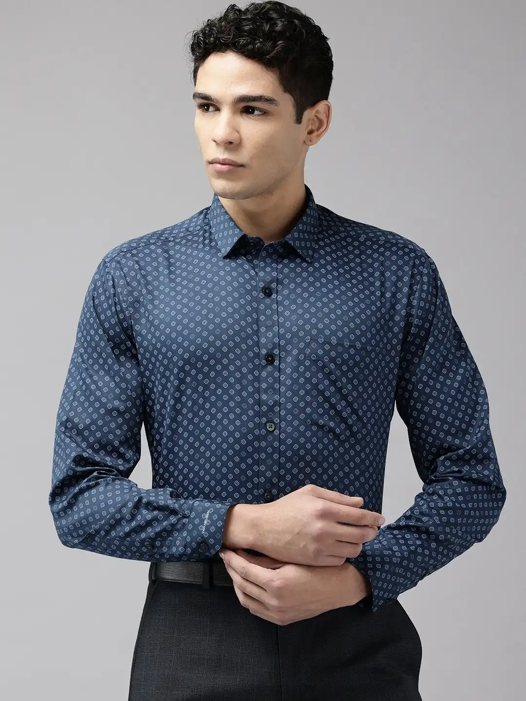 Buy Van Heusen Slim Fit Printed Pure Cotton Formal Shirt - Shirts for Men  35107793 | Myntra