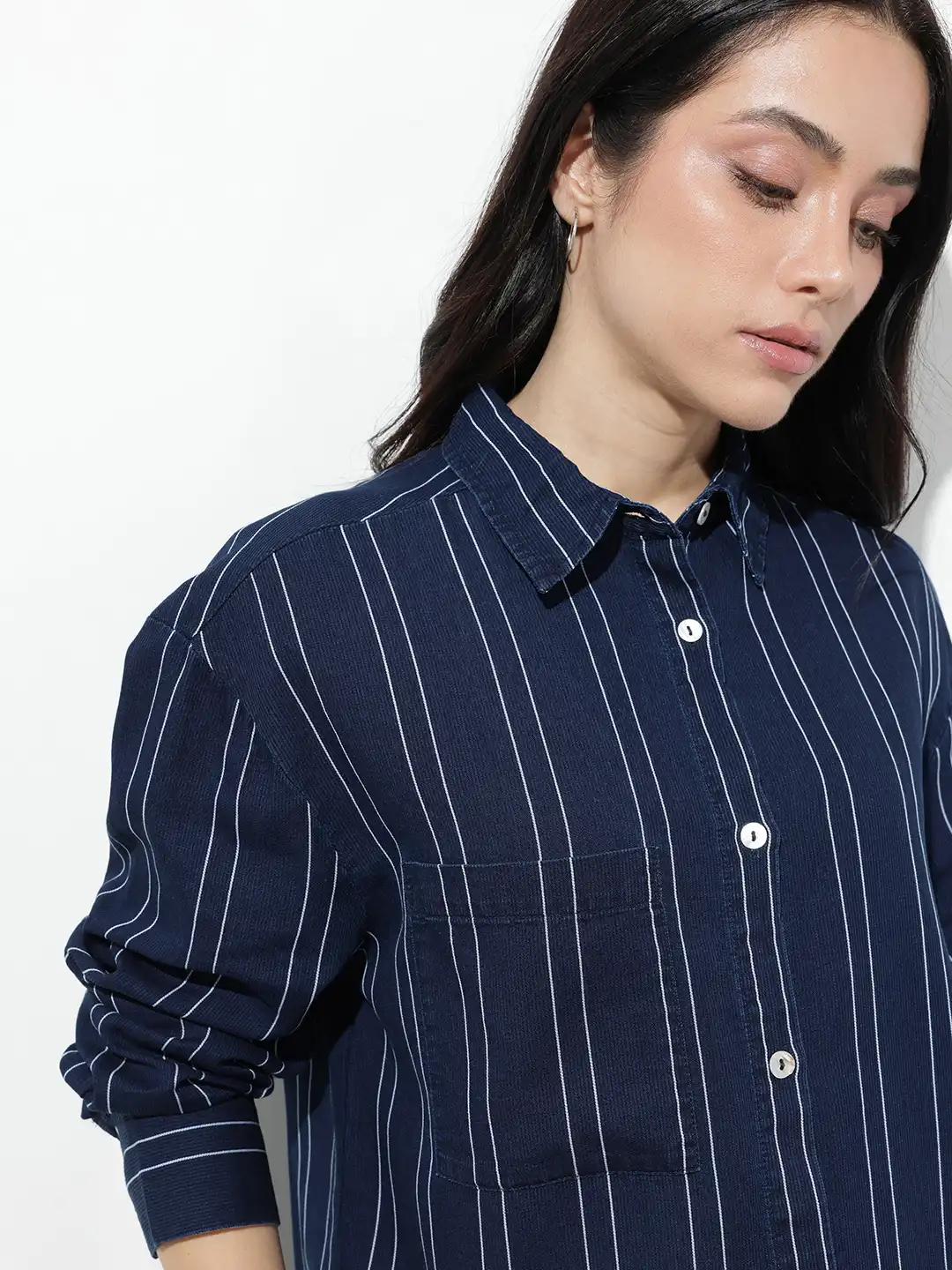 Buy The Roadster Lifestyle Co. Women Striped Oversized Pure Cotton