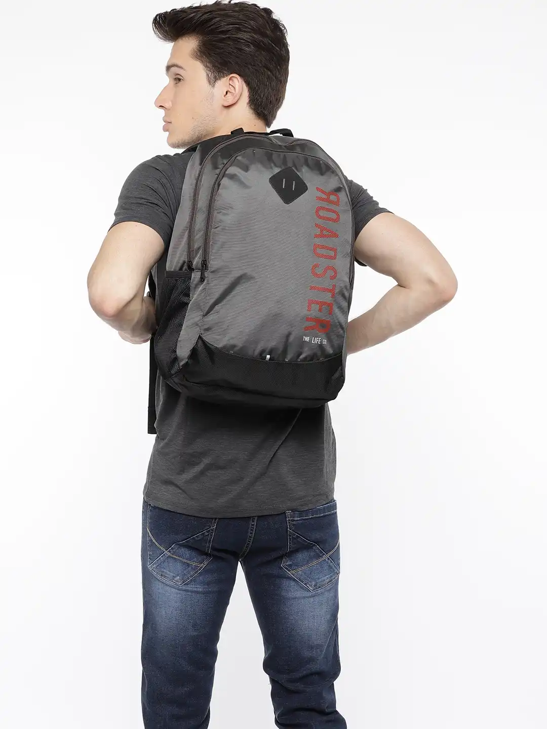 Buy Roadster Unisex Grey Brand Logo Backpack - Backpacks for