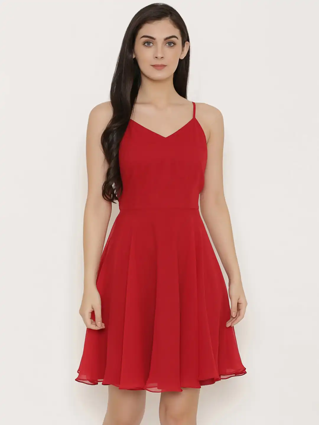 Buy MABISH by Sonal Jain Red Fit and Flare Skater Dress - Dresses for Women  6603961 | Myntra