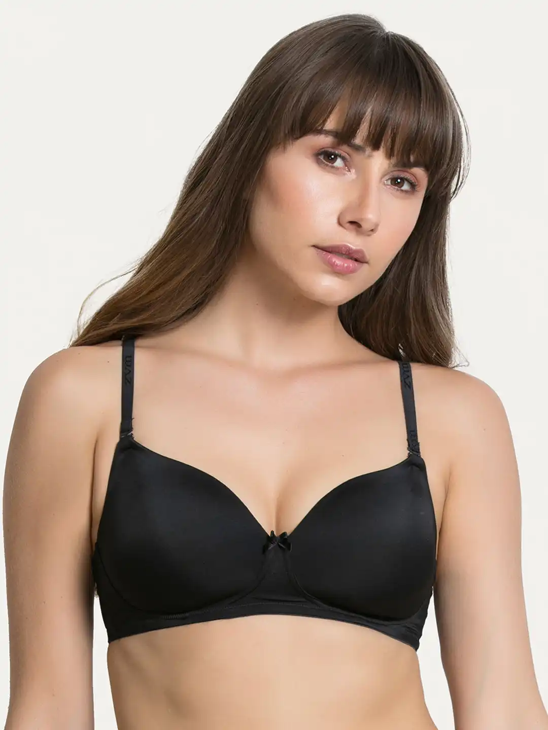 Buy Zivame Black Solid Non-Wired Lightly Padded T-shirt Bra