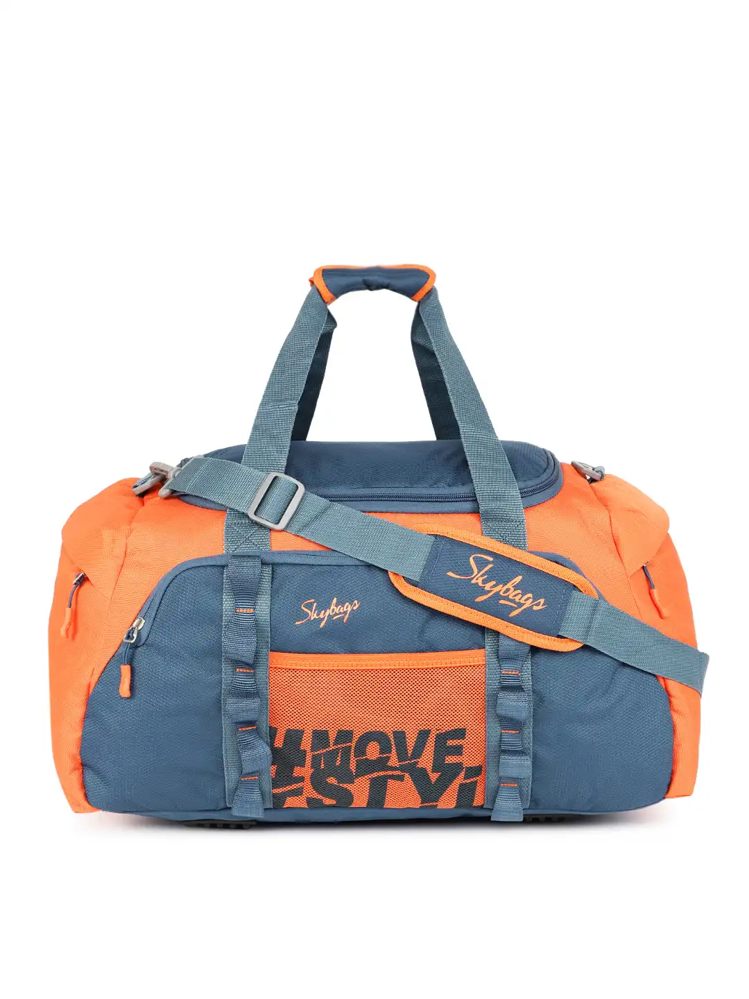 Buy Skybags Unisex Orange & Blue HUSTLE DF 55 Medium Duffel Bag