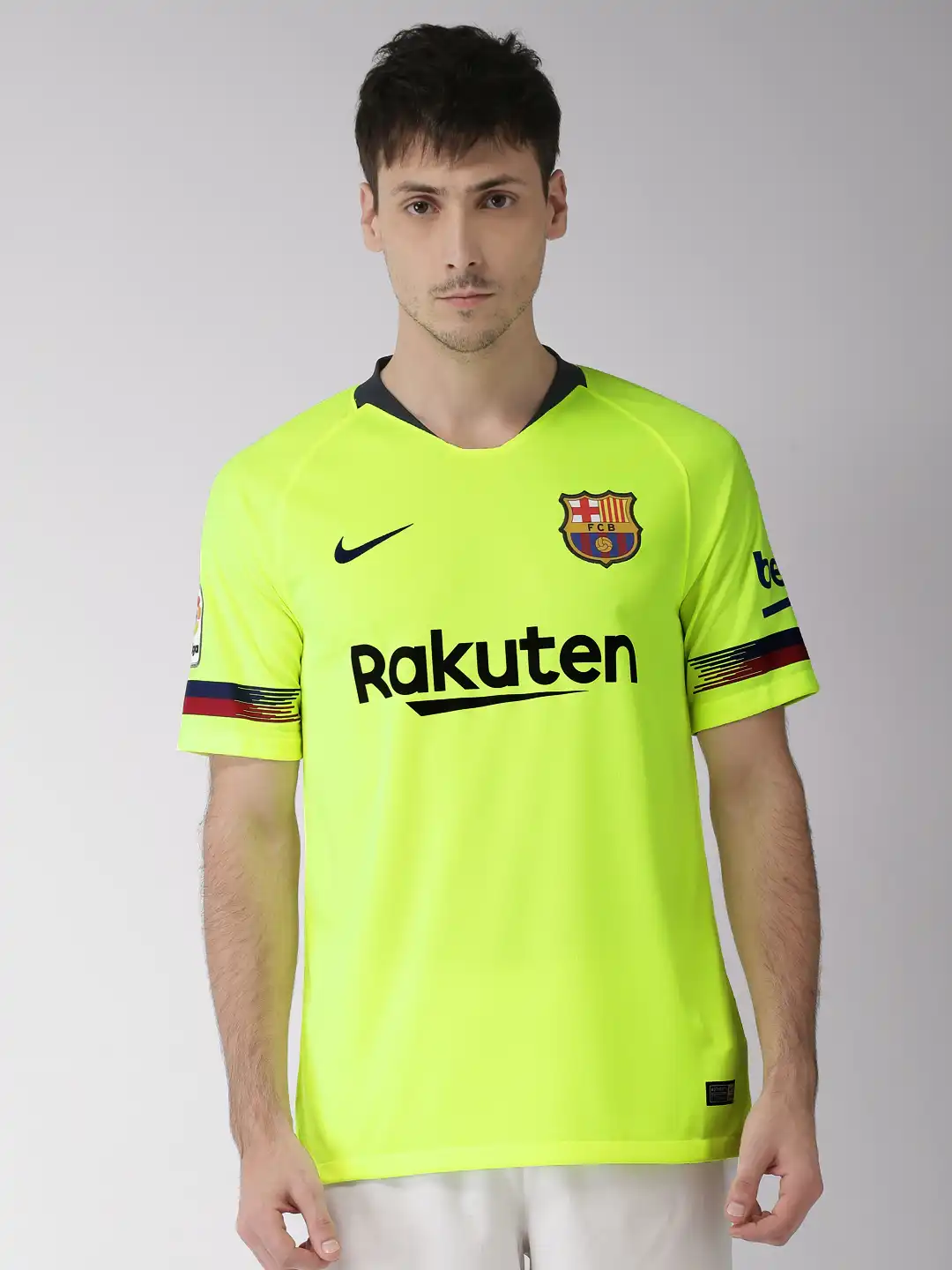 Buy Nike Men Flourescent Green Printed Breathe FC Barcelona DRI