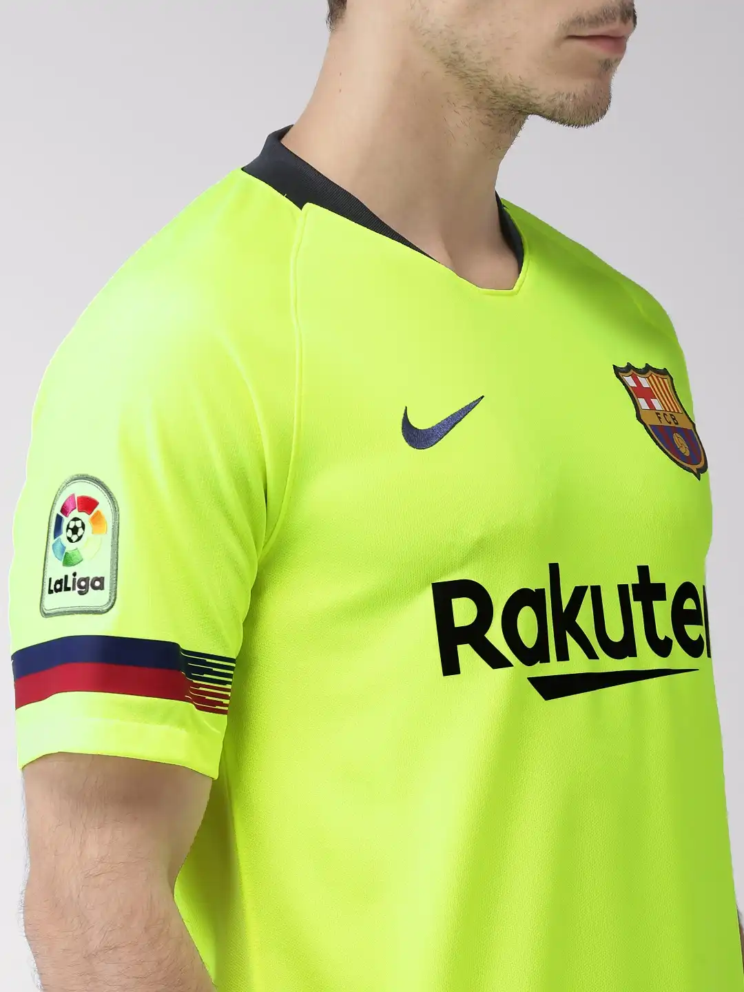 Buy Nike Men Flourescent Green Printed Breathe FC Barcelona DRI