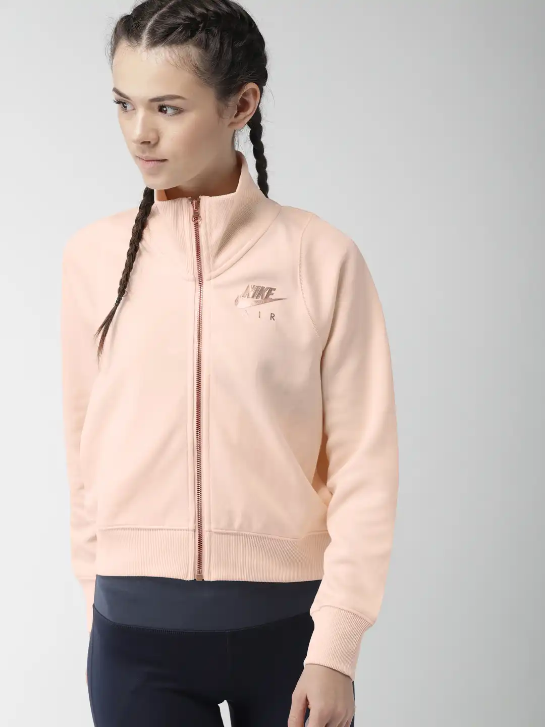 Buy Nike Women Peach-Coloured Solid AIR N98 JKT PK Bomber