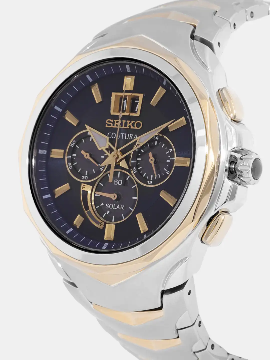 Buy SEIKO Coutura Men Navy Blue Solar Chronograph Watch SSC642P1