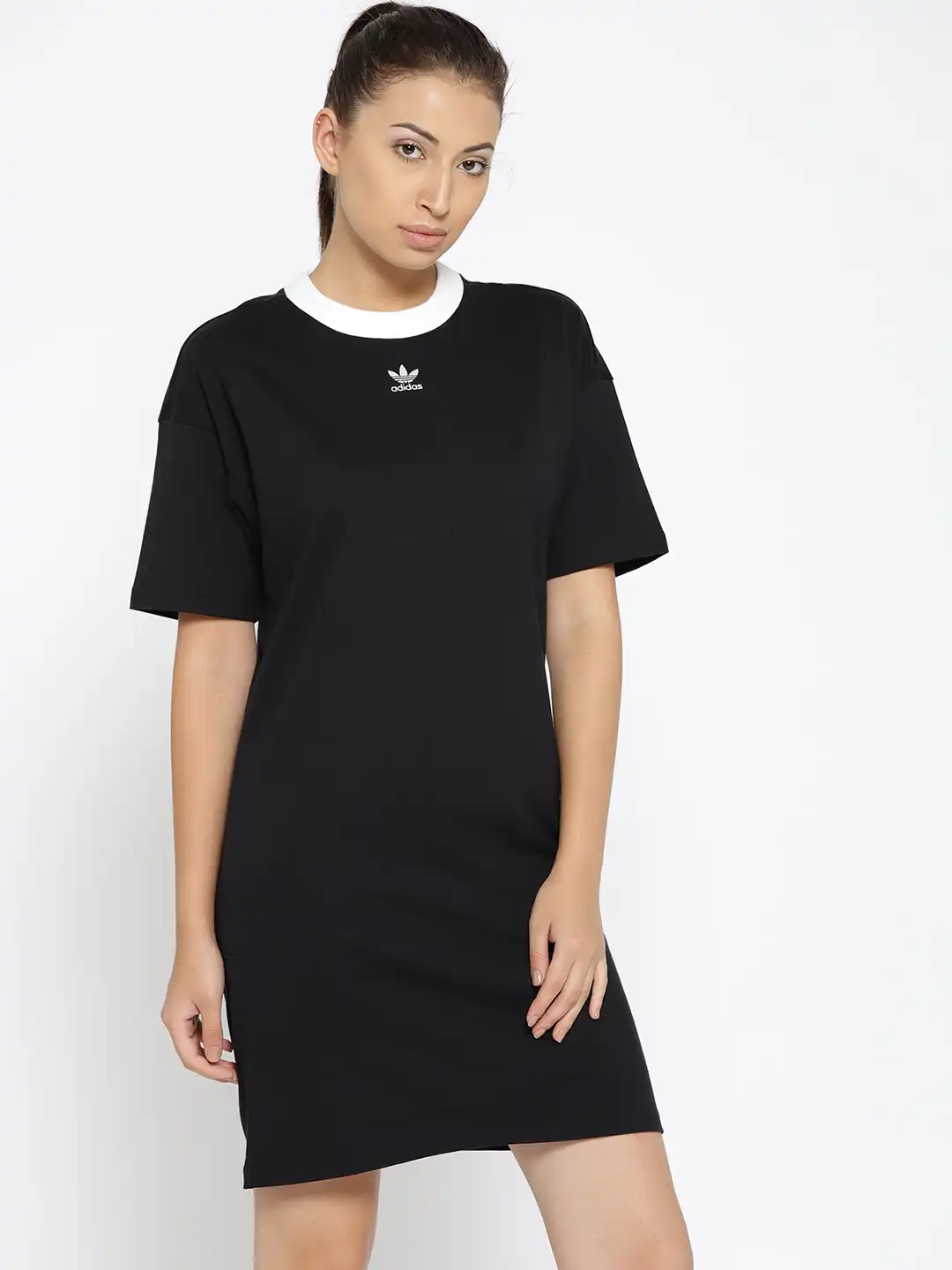 short black polka dot dress Short-Sleeve Polka-Dot Sweater Dress main image 1