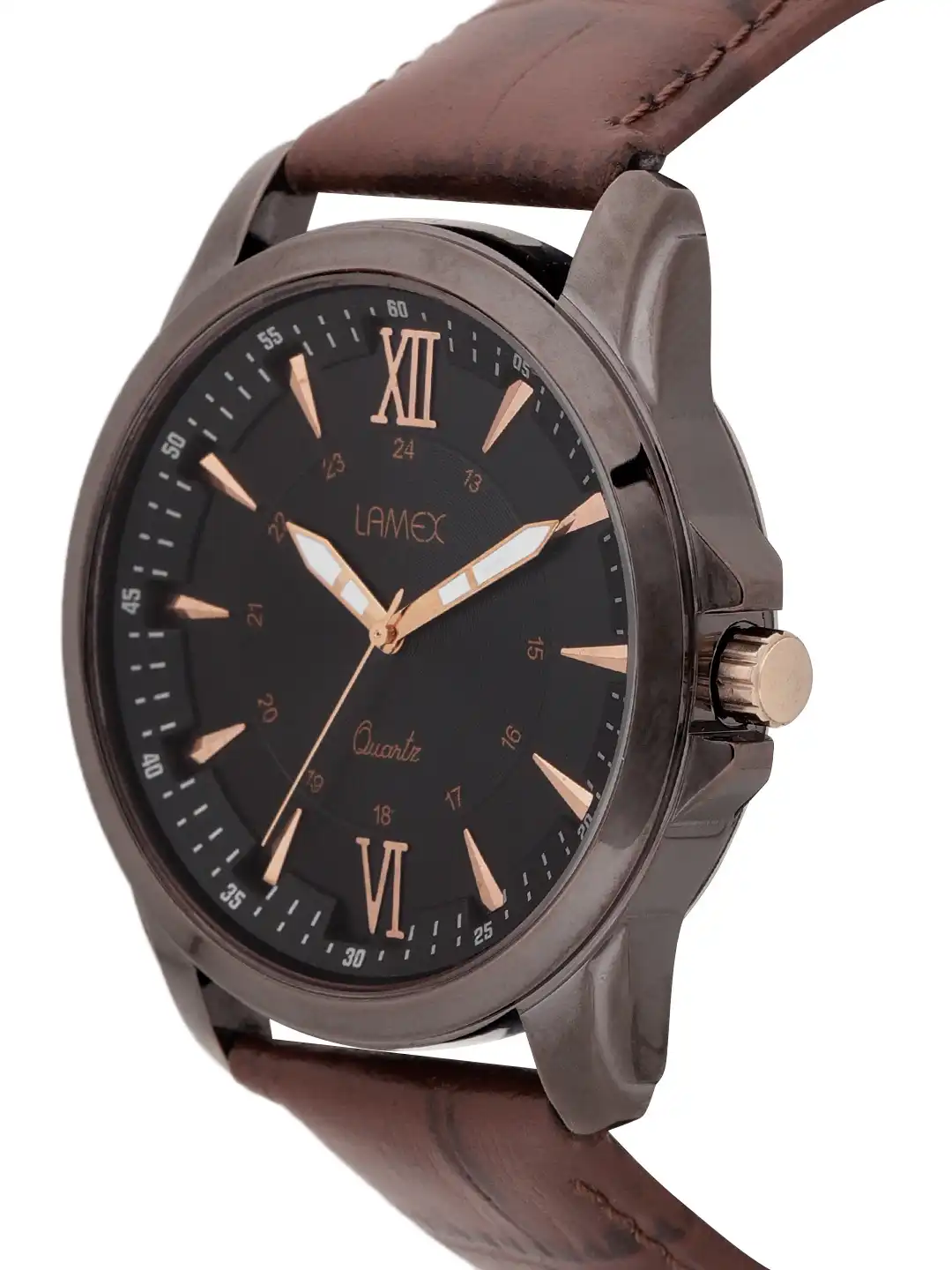 Buy LAMEX Men Black Analogue Watch SUPER DLX 8017/BR/BR - Watches