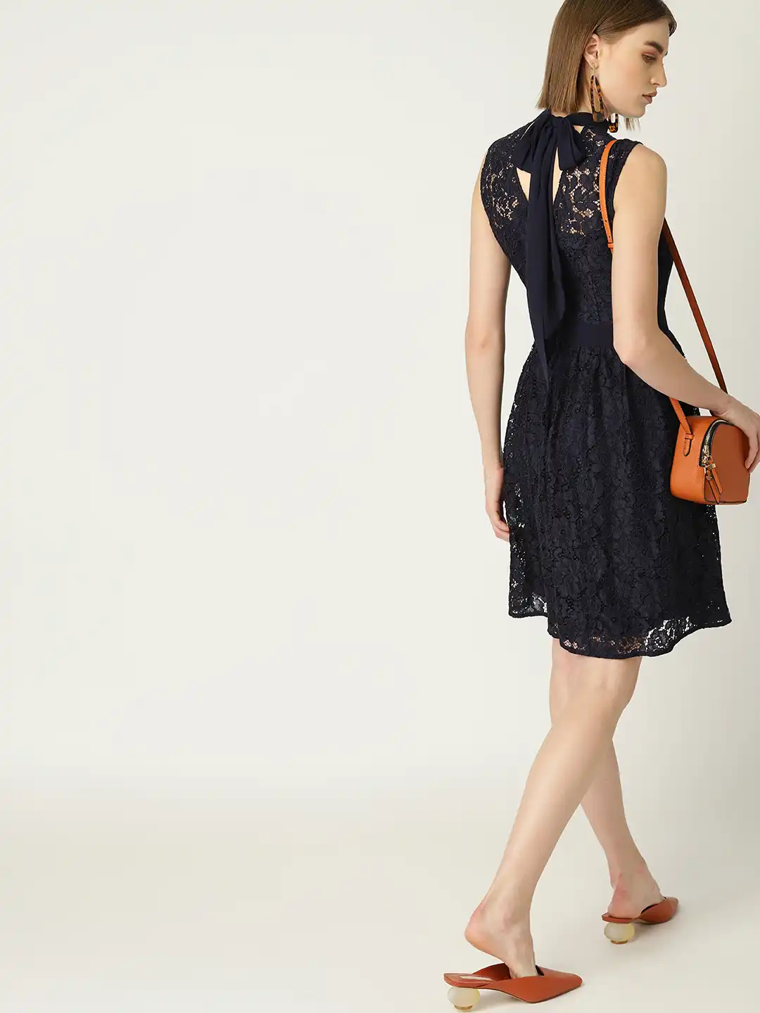 Buy ESPRIT Women Navy Lace Fit & Flare Dress - Dresses for Women 7091180 |  Myntra
