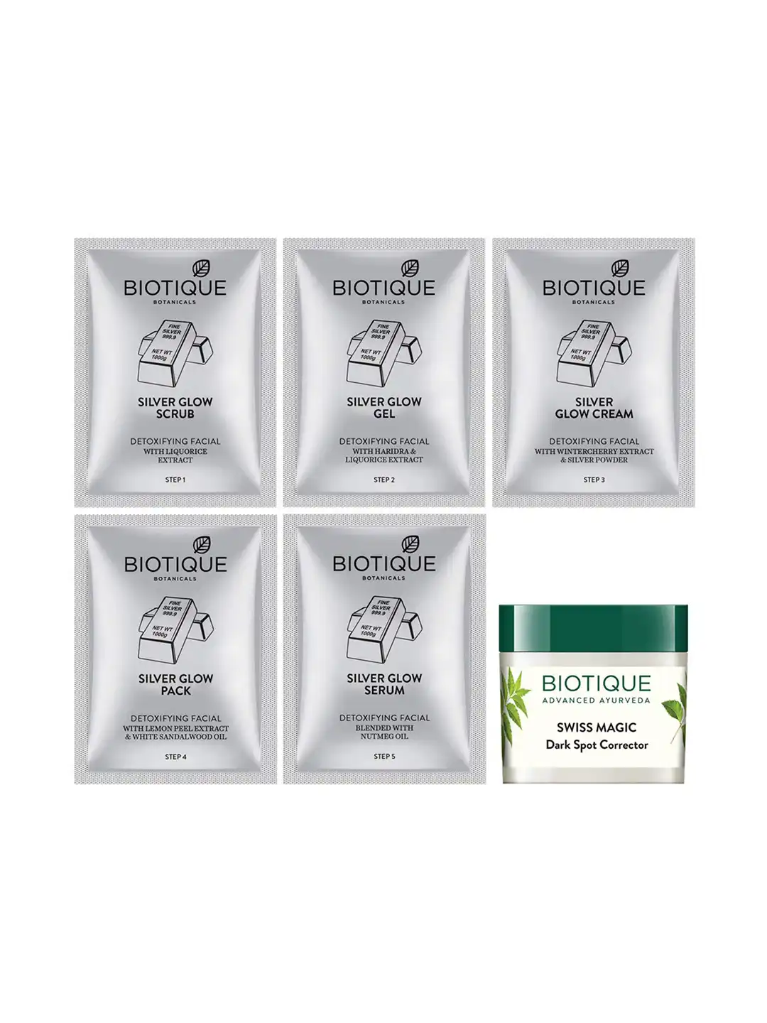 Buy Biotique Sustainable Bio Silver Facial Kit with Swiss Magic