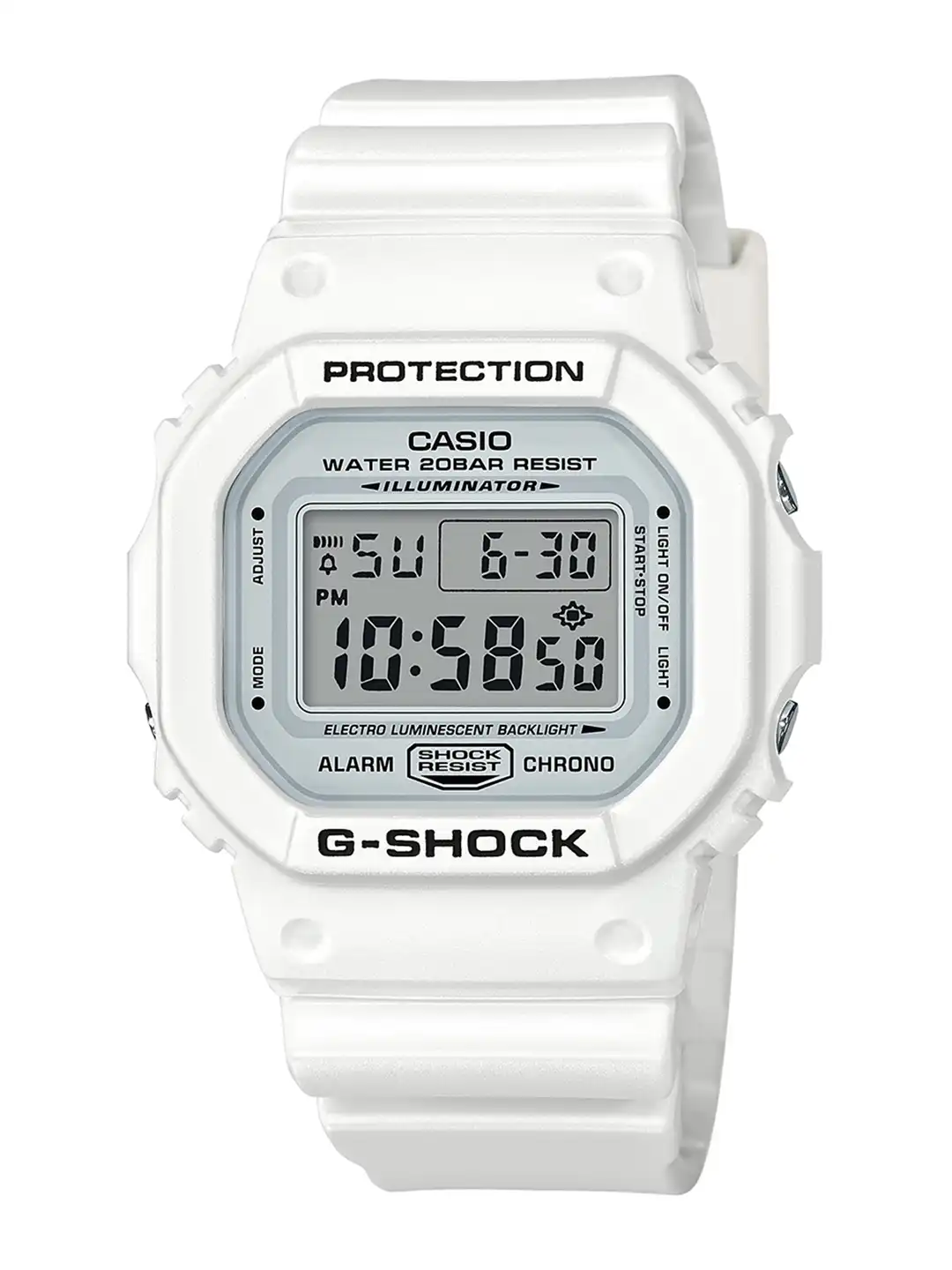 Buy CASIO Men G-Shock DW-5600MW-7DR Digital Dial White Resin Strap