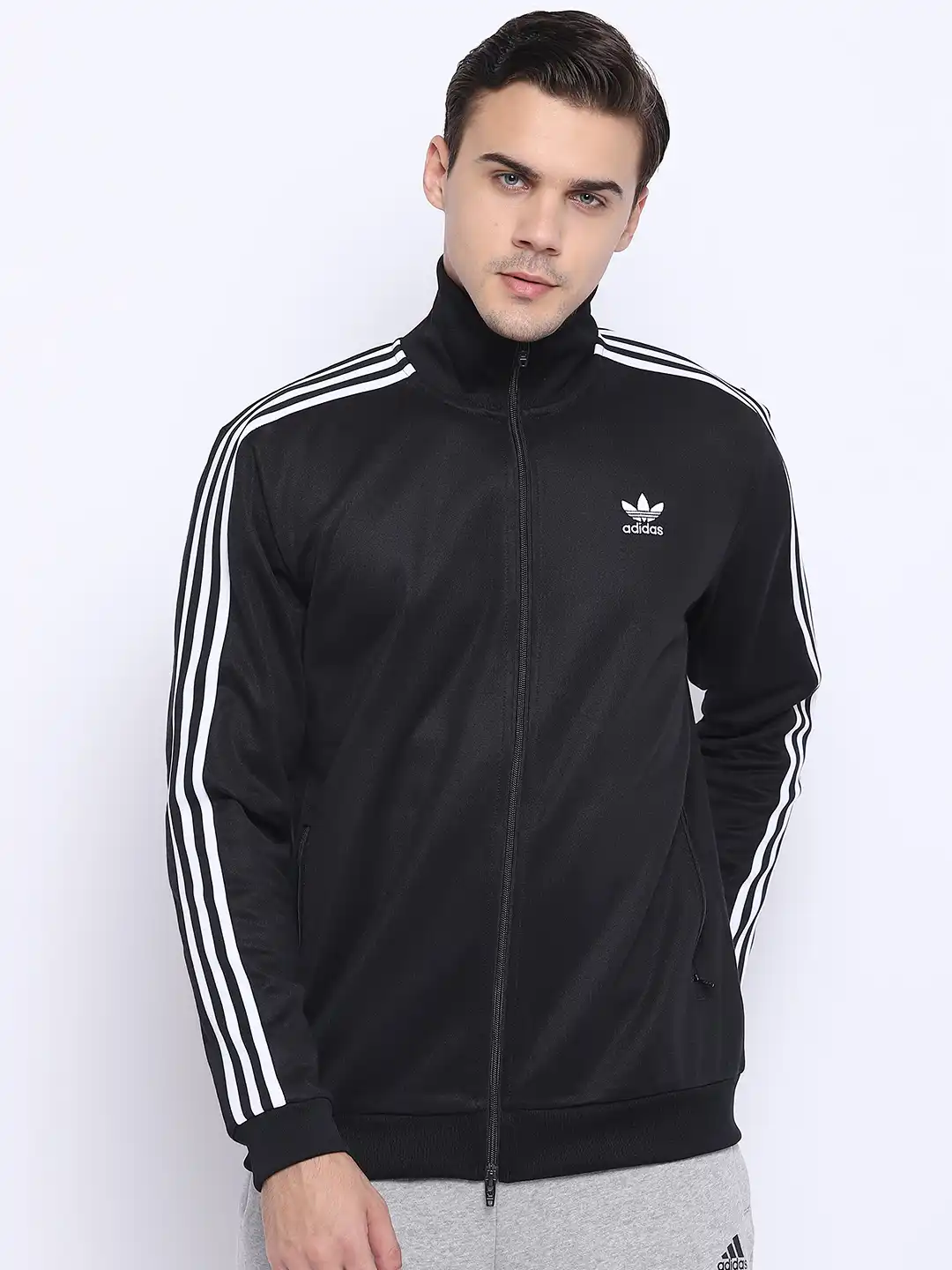 Buy Adidas Originals Men Black Beckenbauer Solid Sporty Jacket