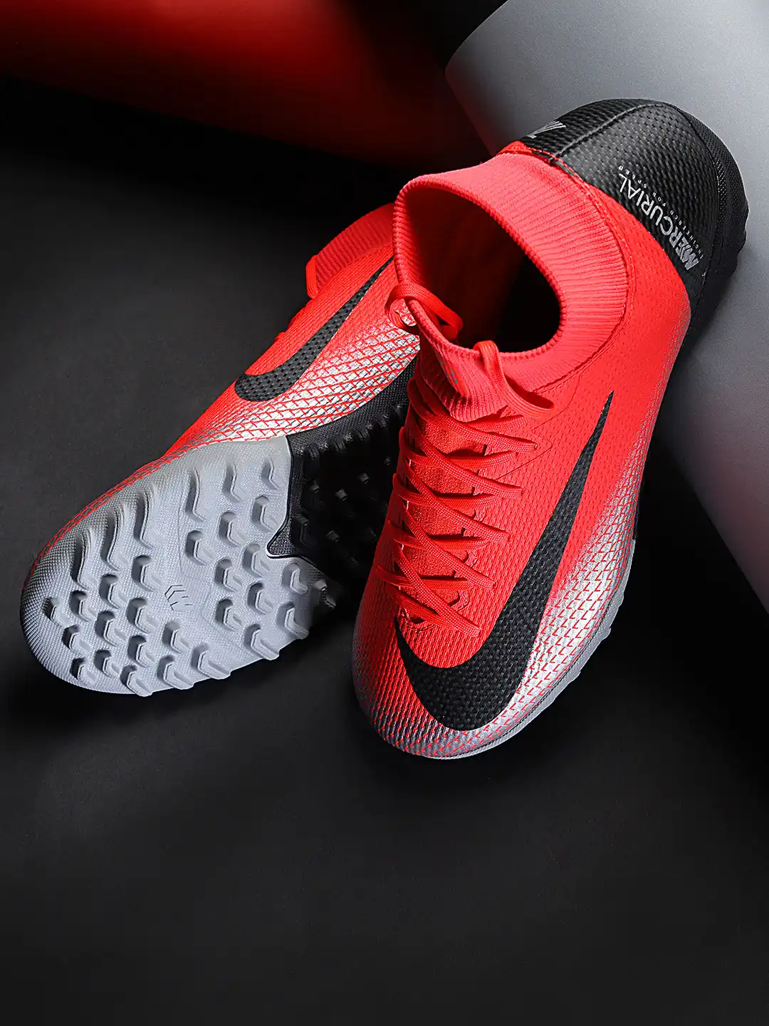 Buy Nike Unisex Coral Red & Grey Superfly 6 Academy CR7 TF