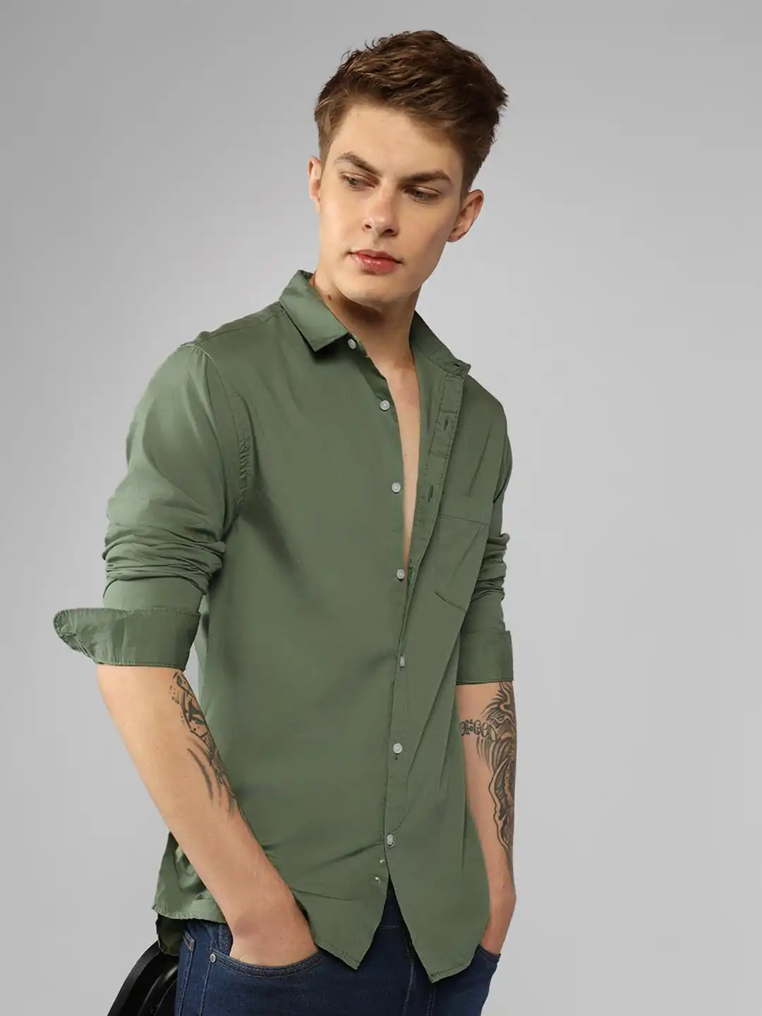 Buy Dennis Lingo Men Olive Green Slim Fit Casual Shirt - Shirts for Men 7488103 | Myntra Buy Dennis Lingo Men Olive Green Slim Fit Casual Shirt - Shirts for Men 7488103 | Myntra