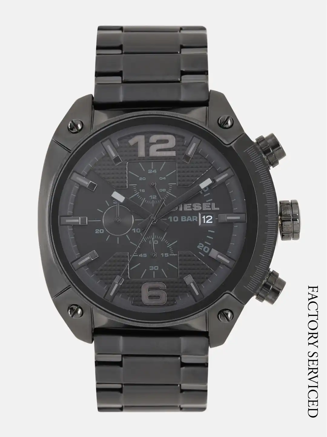 Diesel Plastic Analog Black Dial Men Watch-Dz4654, Black Band 