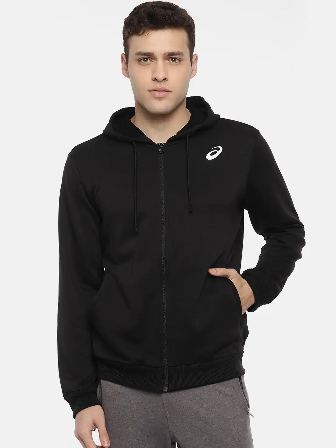 ASICS SPRINGBOKS フード付きジャケット Lサイズ Buy ASICS Men Black Solid Bomber Training Jacket ENTRY SWEAT FZ