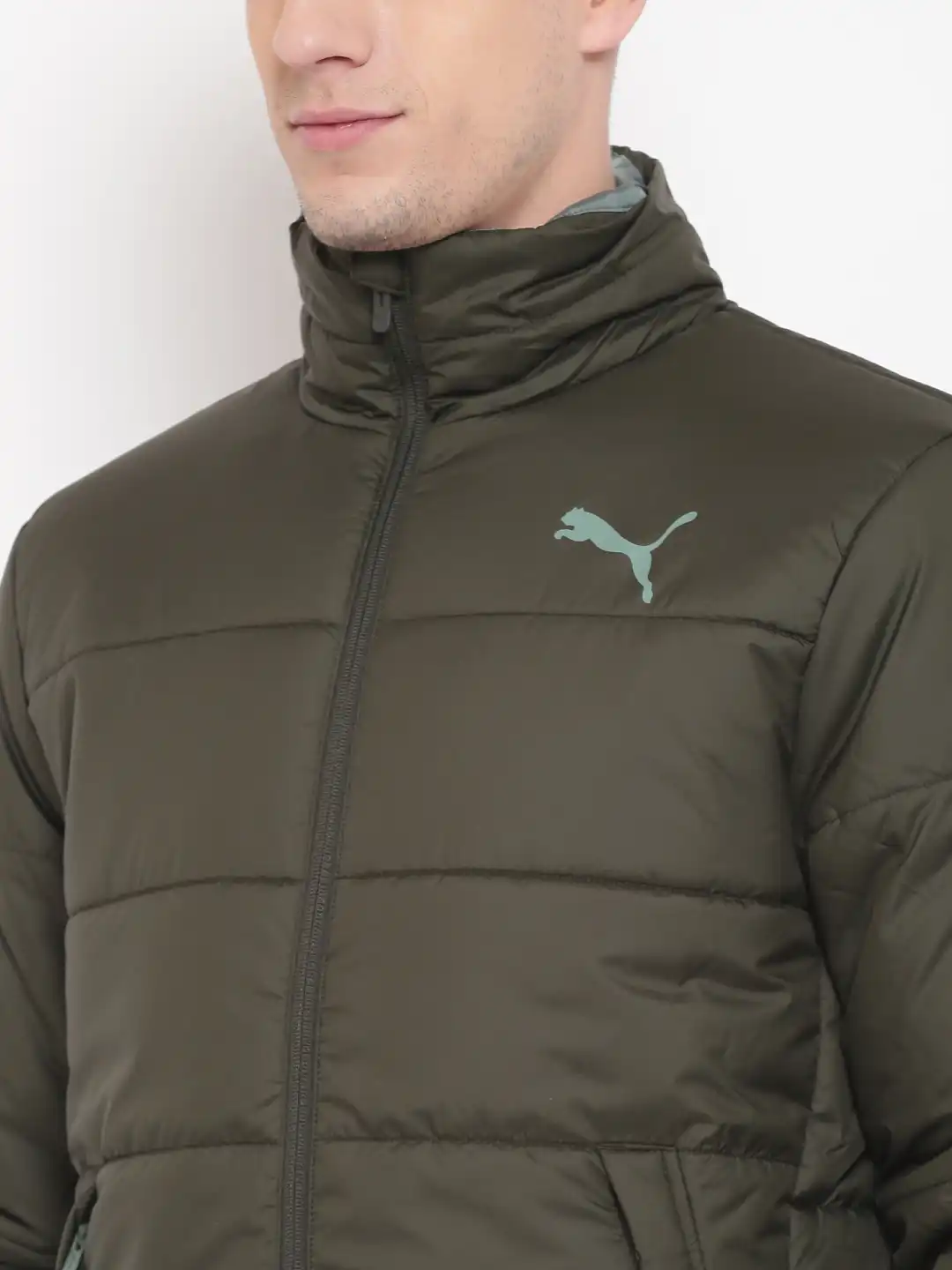 sweat jacket puma retro quilted jacket Buy Puma Men Olive Green Ferrari Sweat Forest Night Padded Jacket Jackets  for Men 7748743 Myntra