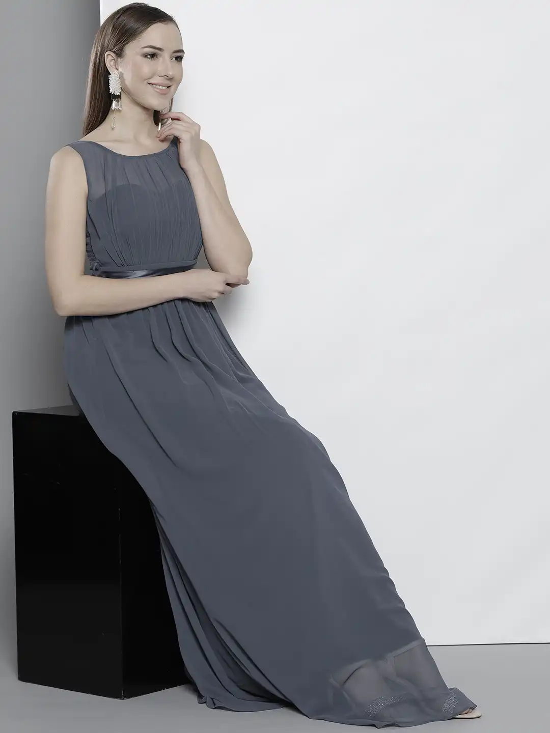 Buy DOROTHY PERKINS Women Grey Solid Maxi Dress - Dresses for Women 7753000